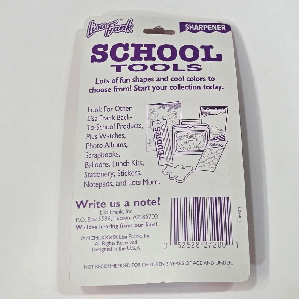 Vintage Lisa Frank Yellow Unicorn Pencil Sharpener School Stationery 1989 New